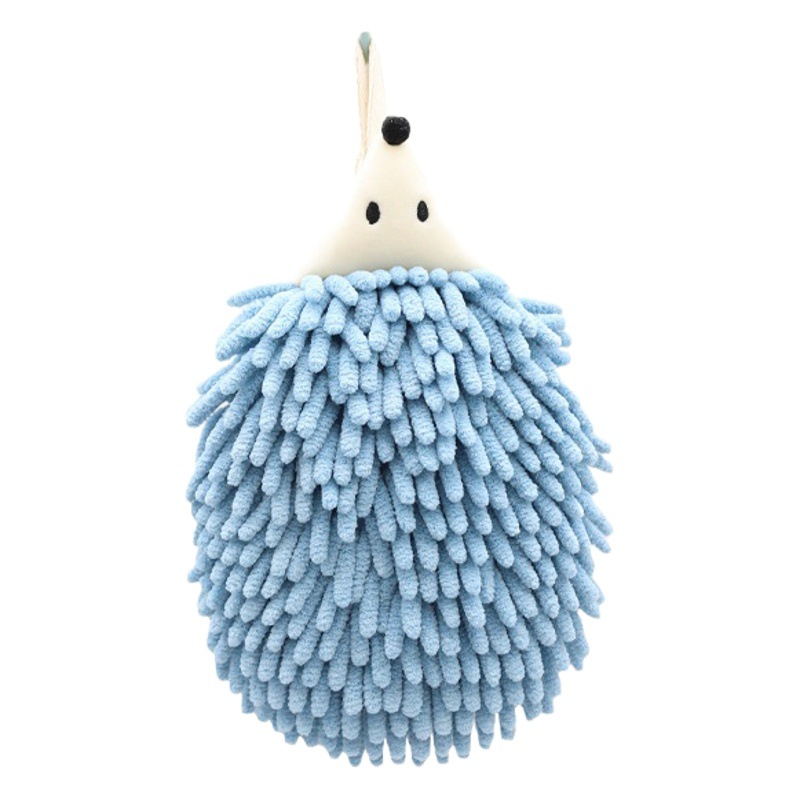 Chenille coral velvet hedgehog hand towel Kangle House cartoon animal hanging thickened hand towel wholesale