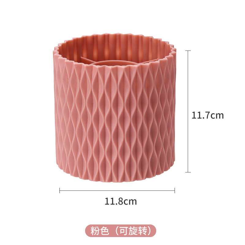 Picture of Cosmetic Storage Box Wholesale Rhombus 360 Rotating Plastic Round Household Lipstick Large Capacity Eyebrow Pencil Makeup Brush
