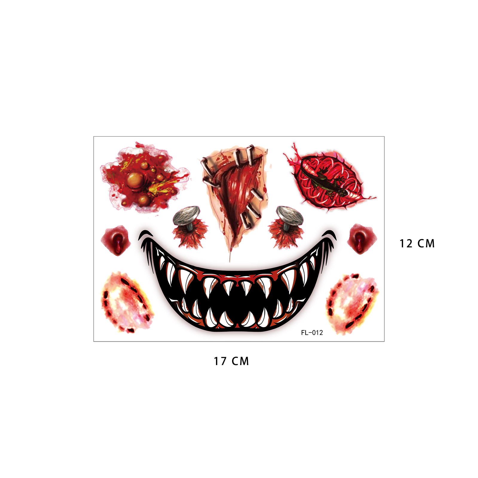 Picture of European and American cross-border hot sale Halloween funny face tattoo stickers masquerade dead dead face stickers tattoo stickers