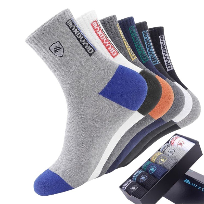 Factory socks men's autumn and winter basketball socks men's cotton socks in stock mid-calf cotton socks trendy sports stockings ins
