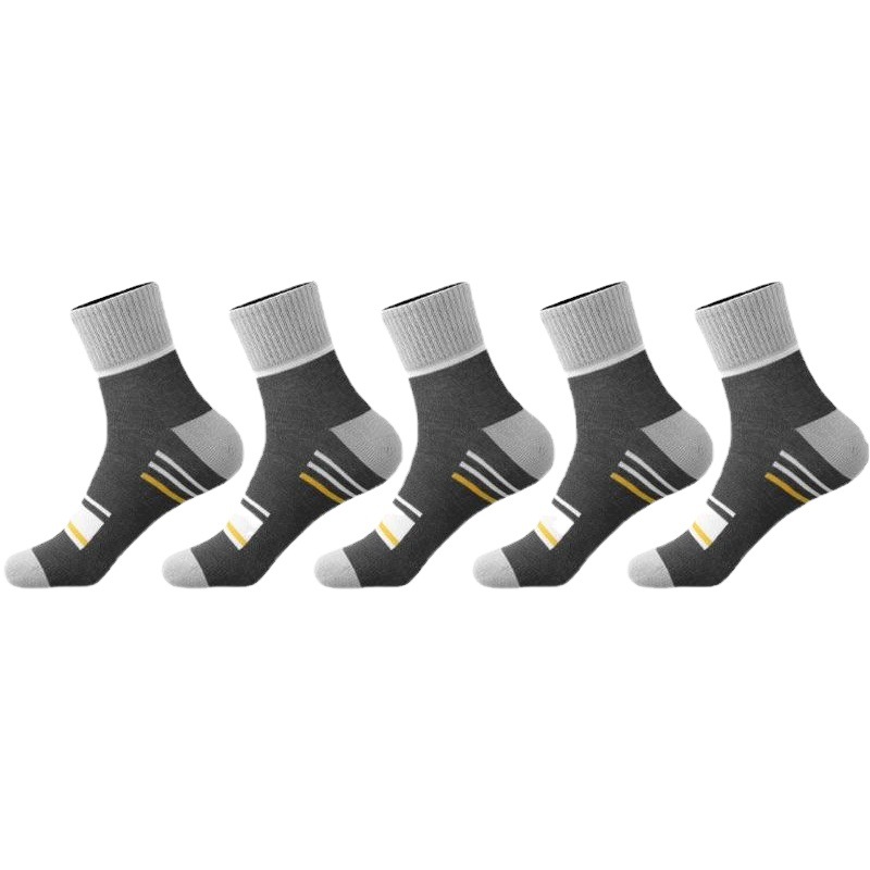 Men's Autumn Sports Socks Sweat Absorbing Deodorant Antibacterial Breathable Spring Fashionable Sports Stockings Trendy Men