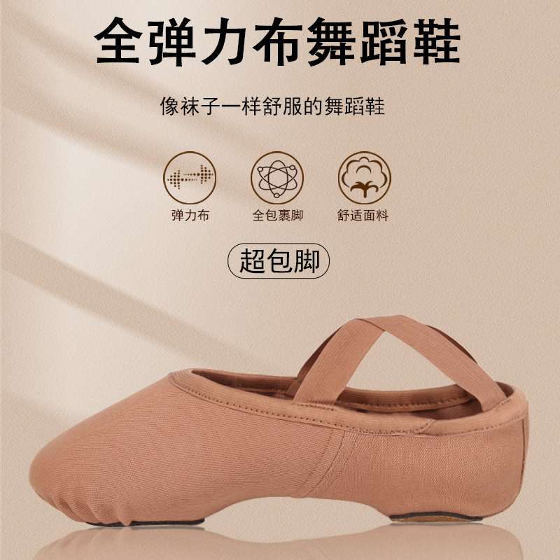 Picture of Full stretch cloth dance shoes women's soft-soled exercise shoes professional body dance shoes lace-up free cat claw shoes Chinese ethnic