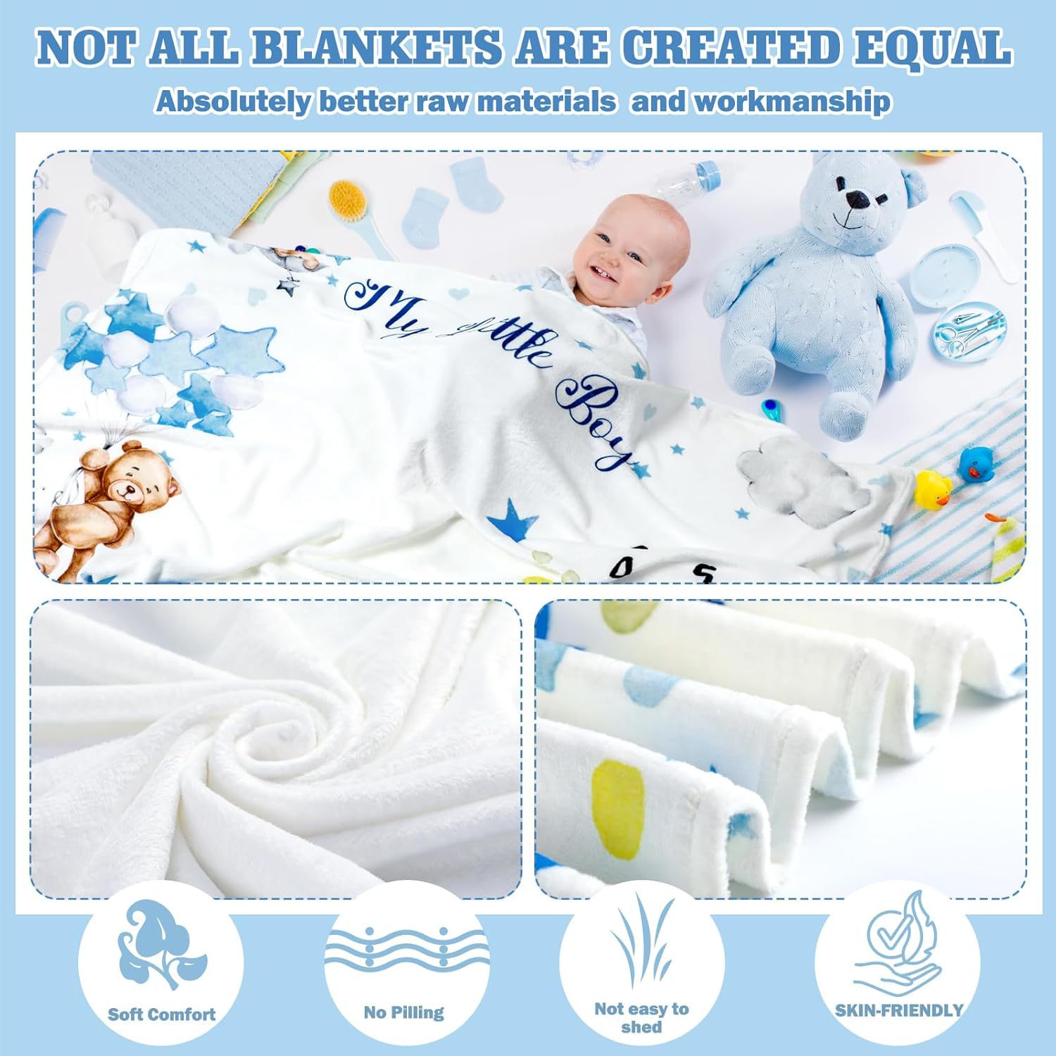 Picture of Cross-border Wholesale Baby Milestone Blanket Baby Growth Commemorative Photography Blanket Double-sided Flannel Soft Photo Blanket