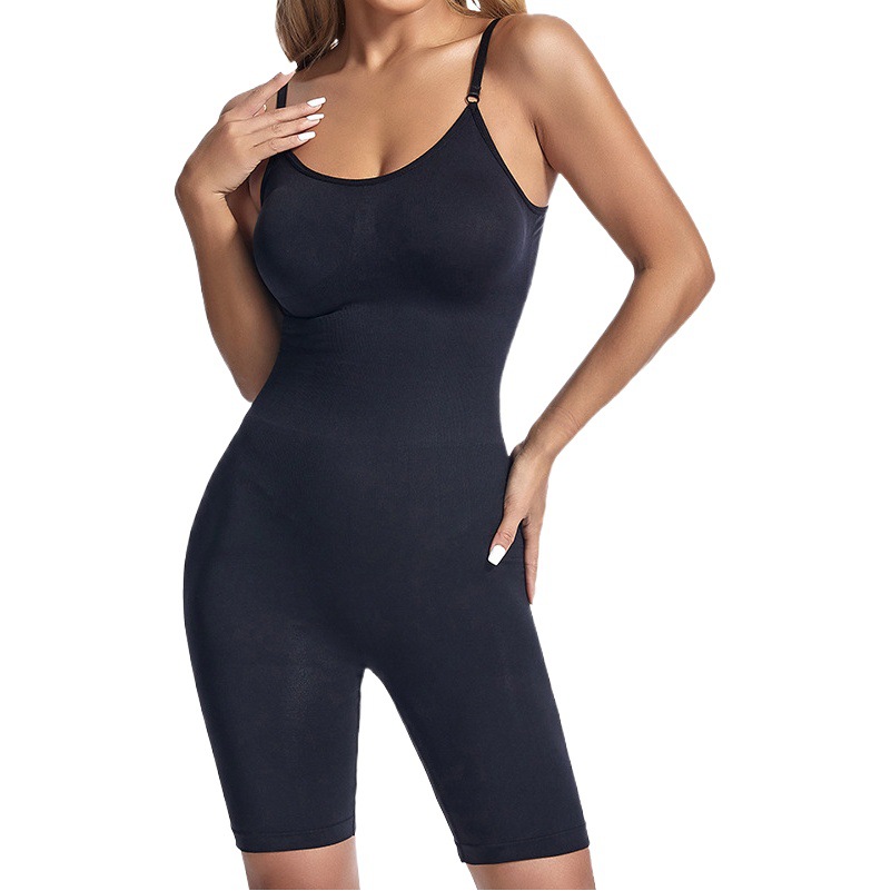 European and American popular body shaping jumpsuit postpartum belly contracting hip lifting tight shaping sling plus size one-piece boxer belly shaping clothes