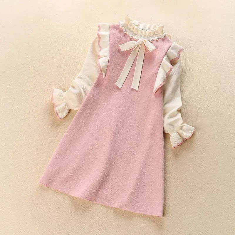 cuhk girls autumn and winter new temperament ladies dress girls fashion princess style knitted sweater skirt