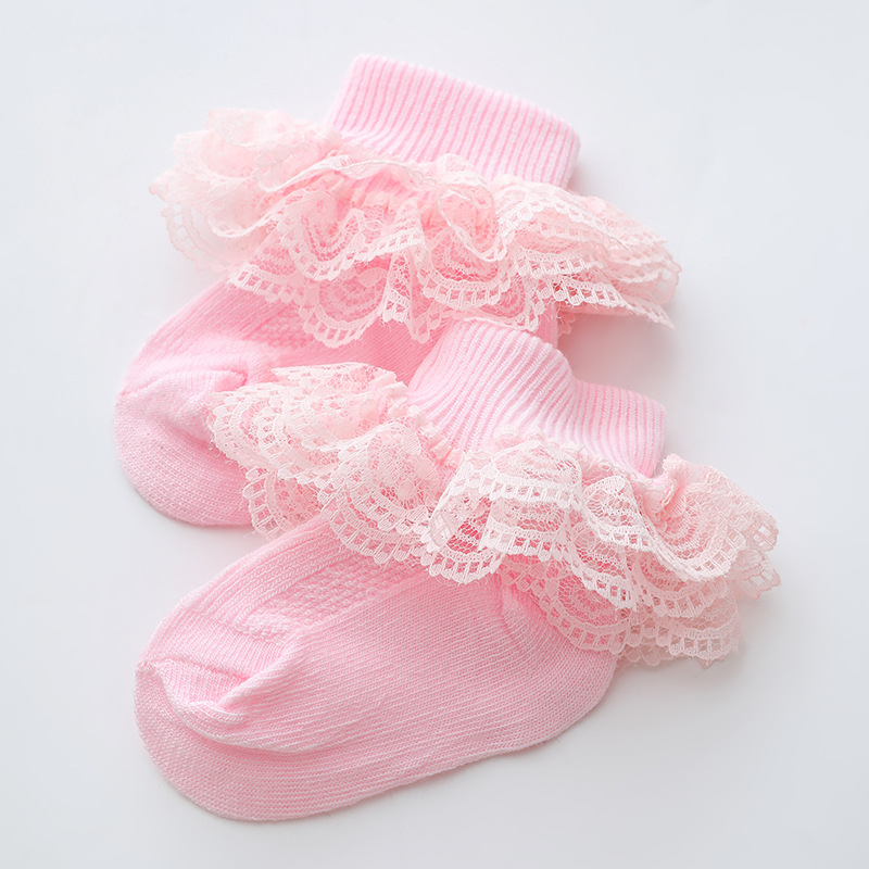 Picture of 2022 Spring and Autumn Children's Lace Socks Girls Lace Princess Socks Baby Cotton Socks Girls Dance Socks Kids