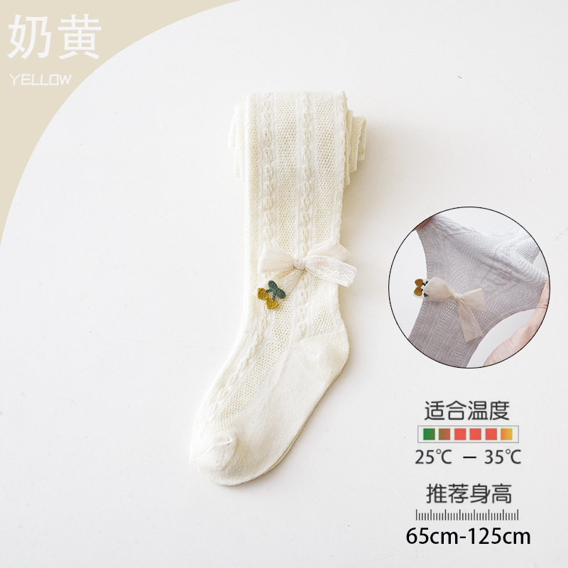Picture of Summer mesh pantyhose girls leggings Princess wind lace bow breathable anti-mosquito children's pantyhose wholesale