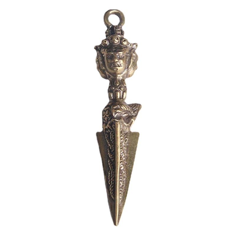 Vintage brass Diamond Magic pestle keychain pendant Xizang religious instrument Diamond pestle pendant small copper wholesale