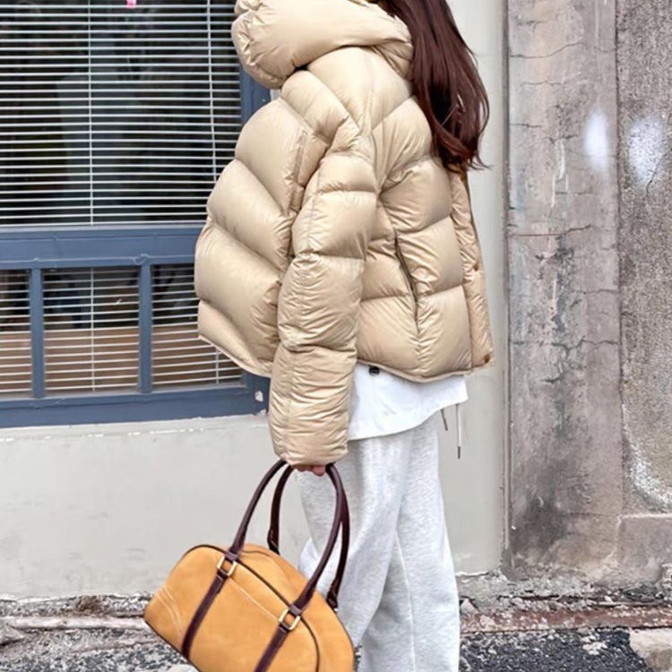 Super Nice Cotton Outwear for Women Milk Tea Color Short Bread Outwear for Small People 2025 New Fashion Hooded Cotton Outwear Trendy