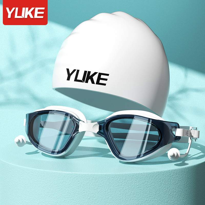 Picture of Swimming goggles HD anti-fog waterproof large frame swimming glasses men's and women's swimming cap swimming goggles suit diving swimming special equipment