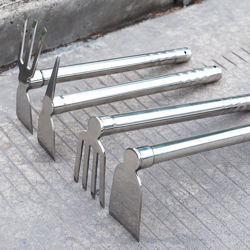 Gardening supplies stainless steel hoe for growing vegetables and flowers thickening hoe agricultural small hoe rake pickaxe stainless steel small hoe