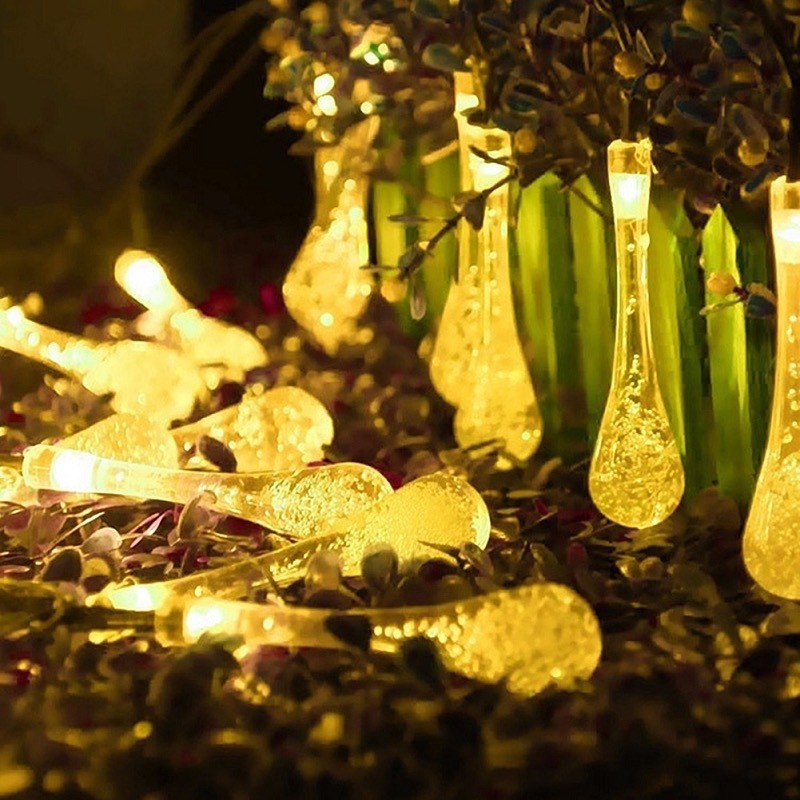 Picture of LED solar light string Bubble Ball water drop light string outdoor landscape courtyard holiday decoration Christmas lights string lights
