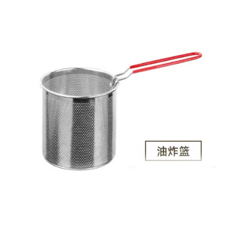 Picture of Stainless Steel Frying Pan Household Small Frying Pan Fried String Pan with Strainer Induction Cooker Province Frying Pan Fried Chicken Fried French Fries