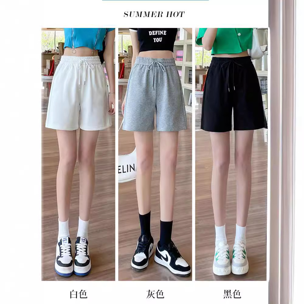 Vintage Casual Sports Shorts Women's Summer 2023 New High Waist Loose Slimming Straight Pants