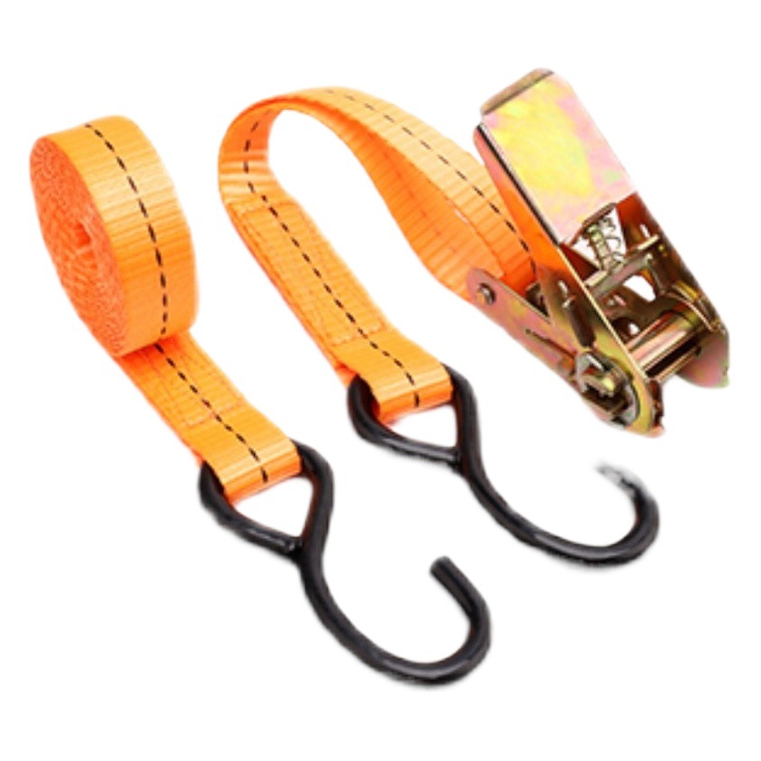 25mm cargo binding belt ratchet tensioner double S hook belt lock tensioner fastening belt self-driving travel equipment