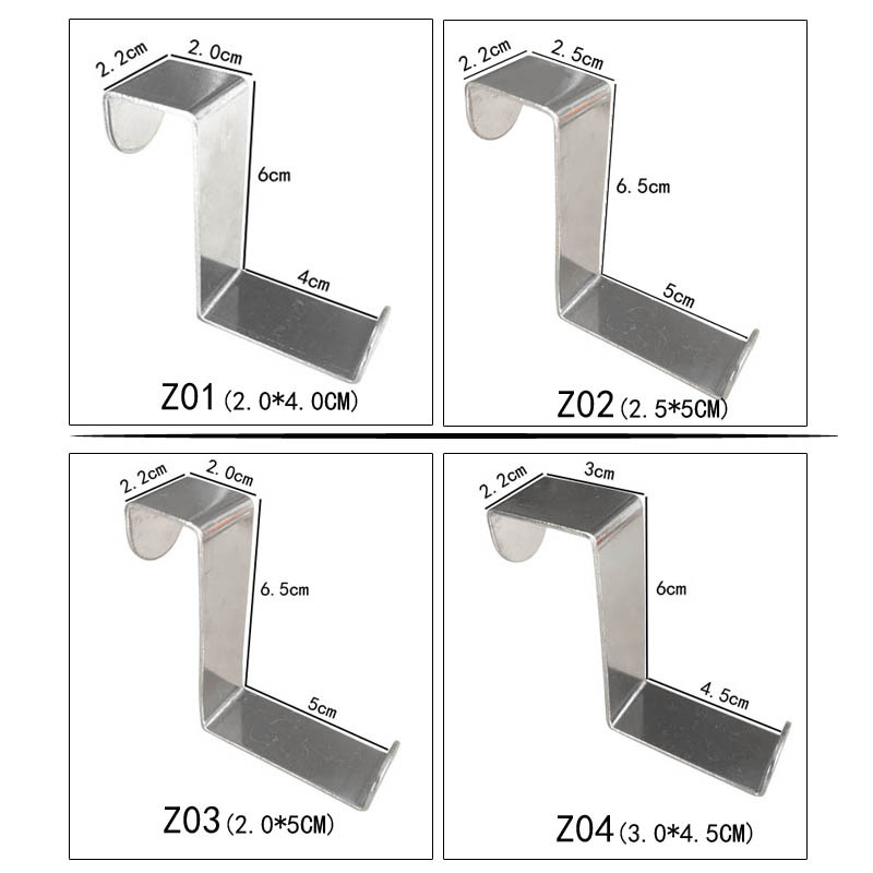 New 304Z type stainless steel hook nail-free door clothes hook seamless cabinet S hook creative door back Hook