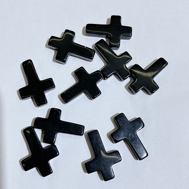 Picture of Cross-border Natural Crystal Hole-free Cross Pendant Cross Jade Necklace Accessories Hanging Ornaments Amazon