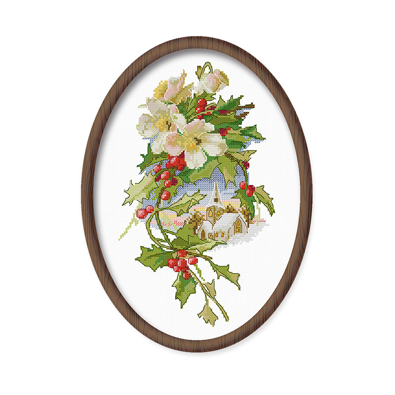 Picture of Cross stitch living room dining room small fresh simple flower plant 2021 new thread embroidery diy handmade embroidery