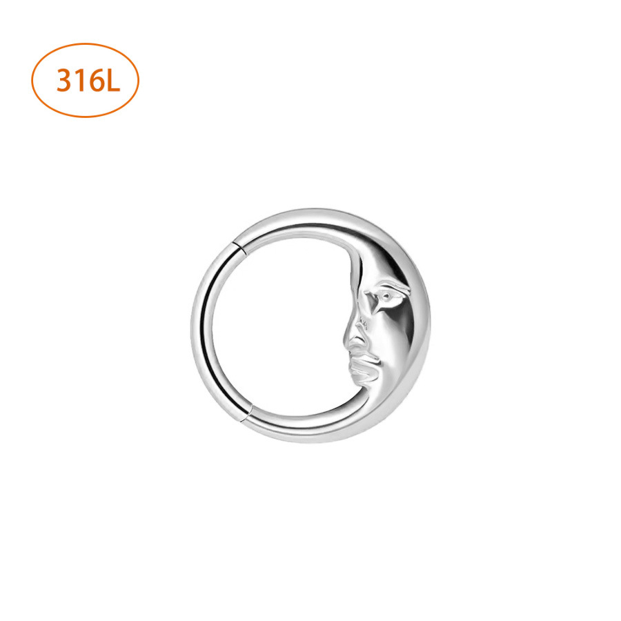 Picture of Cross-border explosions G23 titanium face triangle nose ring earrings 316 seamless nose ring ear ring body piercing jewelry