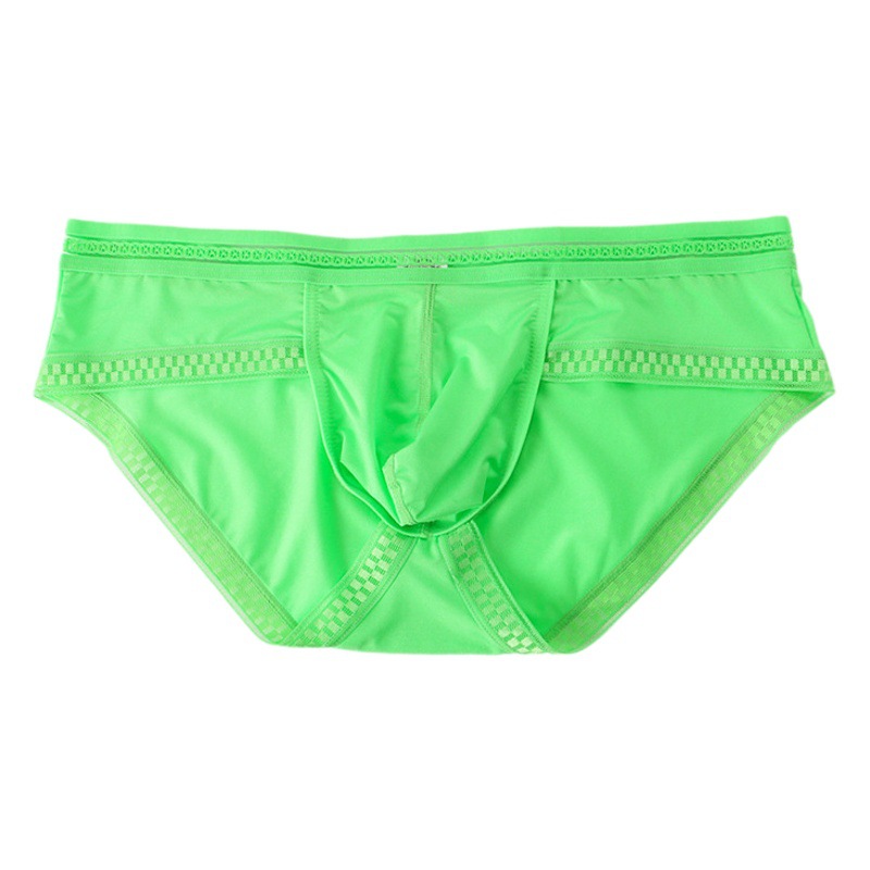 Summer new translucent ice silk underwear men's sexy lace briefs light breathable Men's underwear wholesale