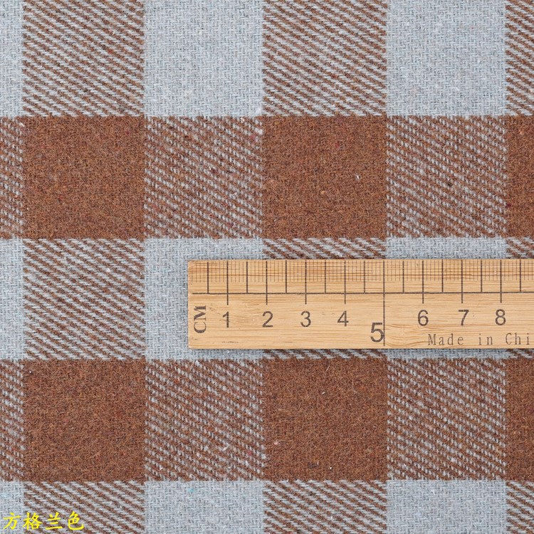 Picture of 3*3cm square plaid woolen cloth thickened blended woolen flannel autumn and winter coat coat fabric factory outlet