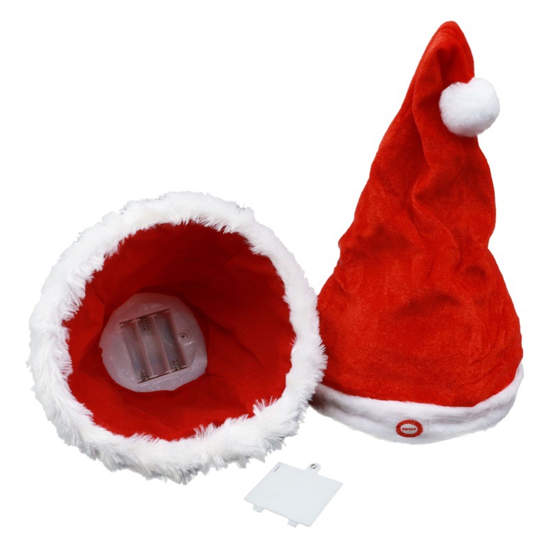 Cross-border Amazon music Christmas hat children adult wear electric swing Santa Claus hat holiday decoration