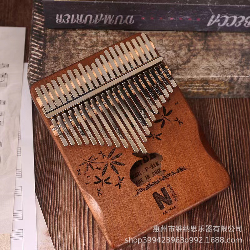 Picture of Thumb Piano 17-Tone Kalimba Kalimba 21-Tone Kalimba Finger Piano Instrument Solid Wood Rainbow Model