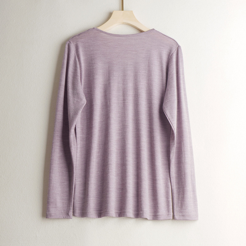 Picture of Ultra-Fine Pure Wool Bottoming Top Spring & Fall New Pure Color Simple Warm Wool Inner Layer Comfortable Bottoming Autumn Coat for Women