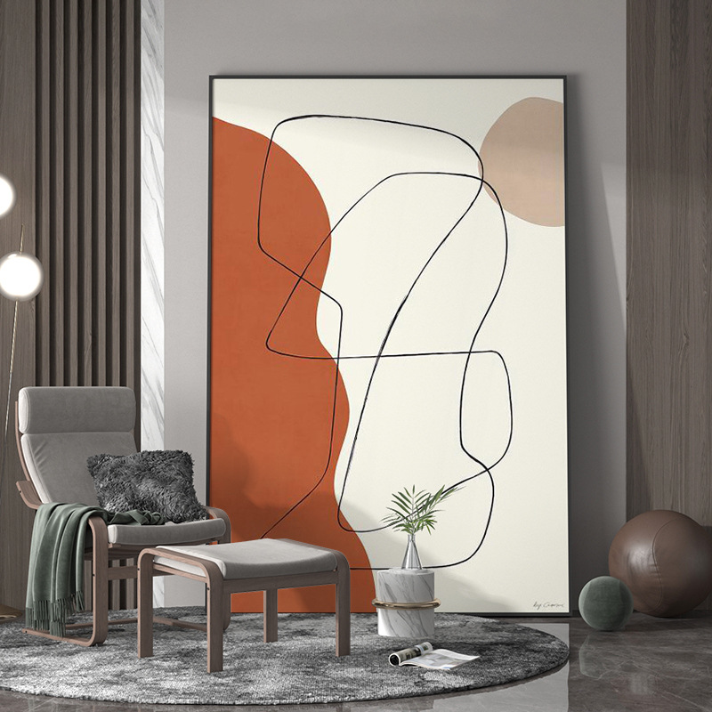 Abstract Home Entrance Decorative Painting Living Room Large Size Floor Painting Decoration Hotel Mural Model Room Hanging Painting Customization