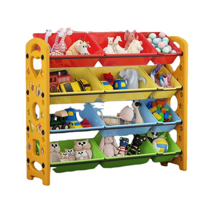 Picture of Children's Toy Storage Rack Household Kindergarten Baby Storage Rack Floor Multi-Layer Finishing Rack Storage Cabinet Plastic Basket