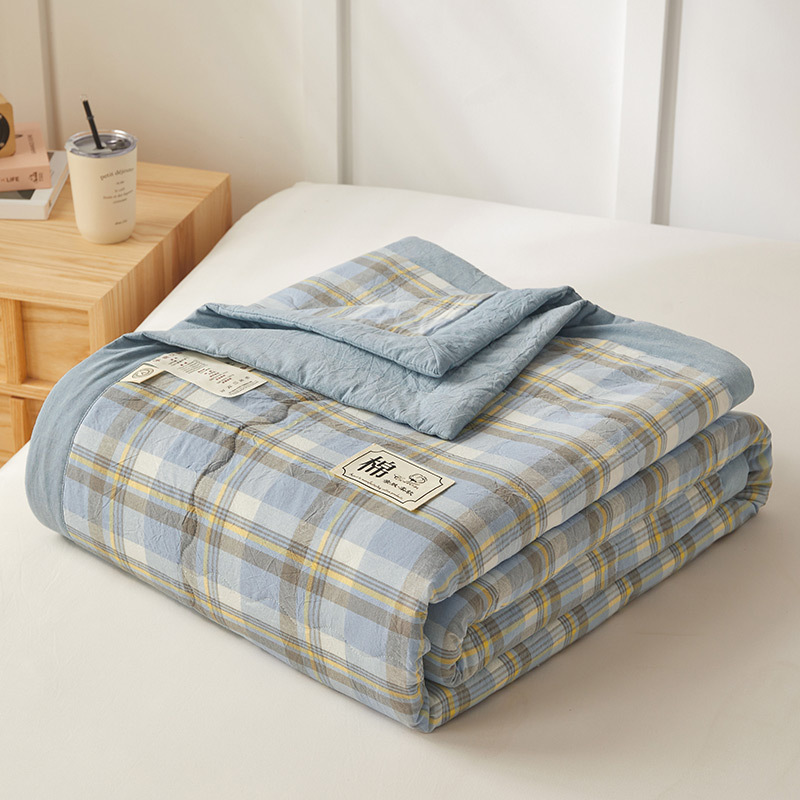 Picture of Class a Unprinted Style Cotton Quilt Pure Cotton Air-Conditioning Quilt Washable Student Summer Quilt Summer Cool Quilt Gift Thin Quilt