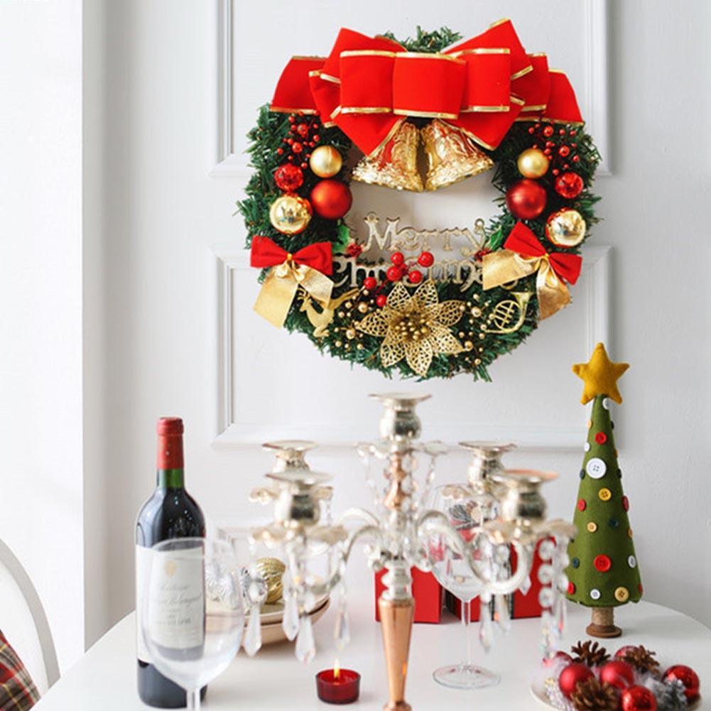 Picture of New 30cm Christmas wreath door hanging Christmas rattan decorations Christmas rattan ring 40cm50cm60cm