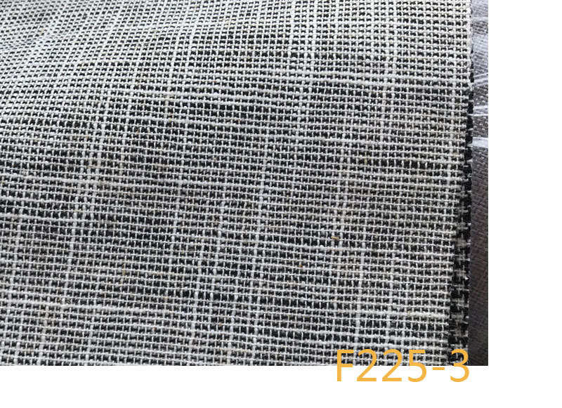 Picture of 9 Coated F225 Linen Polyester-Hemp Interwoven Polyester Black and White Plaid Stripe Fabric Shoe Cloth