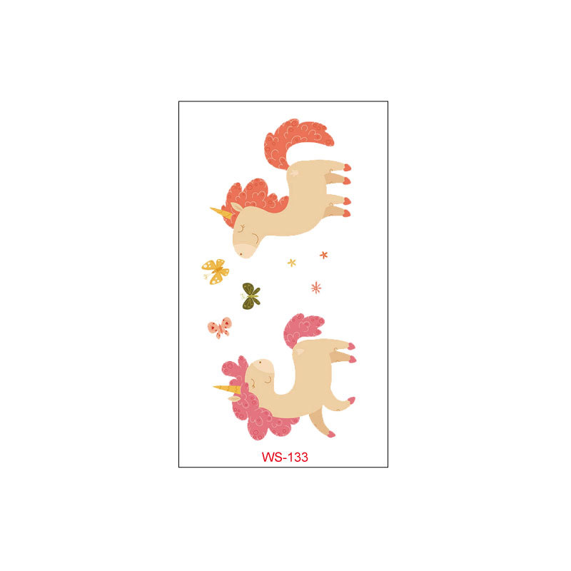 Picture of Unicorn Tattoo Sticker Original Children's Cute Cartoon Doll Birthday Rainbow Little Pegasus Waterproof Temporary Sticker