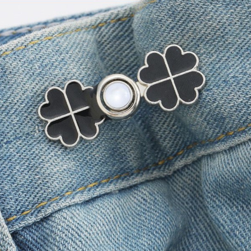 Picture of Chinese Knot Waist Buckle Pair Buckle Flat Bottom Removable Nail-free Seam-free Button Girl's Trouser Skirt Waist Size Change Artifact