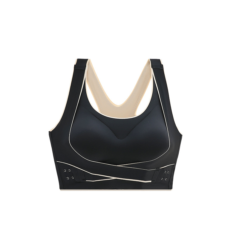 Picture of Front Button Beautiful Back Seamless Large Size Intimates Women's Thin Bra Without Steel Ring Push-Up Sports Adjustable Vest Style Bra