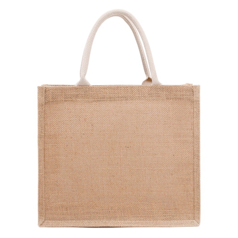 Wholesale Blank Colorful Hand-Held Linen Bags in Stock Customized Environmentally Friendly White Shoulder Shopping Tote Bags Jute Bags