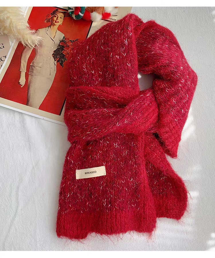 Picture of Small Sweet Potato Blogger recommend Wool Scarf Women's Winter 2024 New Korean Style All-match Atmosphere Warm Neck Protection