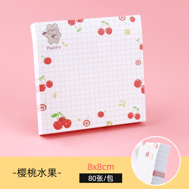 Picture of Ins Japanese and Korean Cartoon Creative Sticky Notes Cute Fruit Note Stickers Signature Book Student Memo Note Stickers