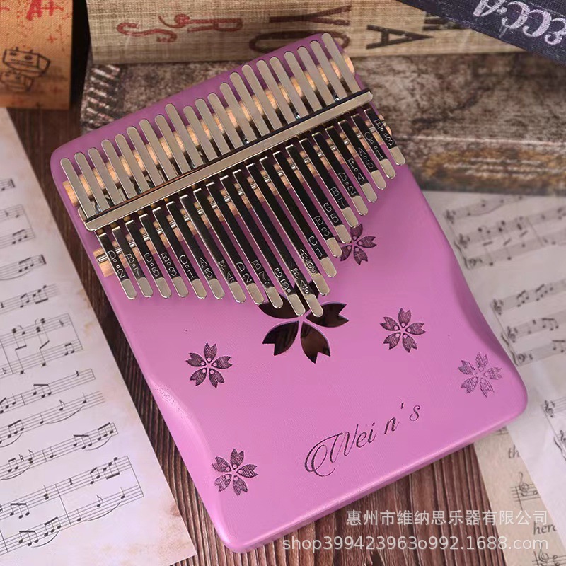 Picture of Thumb Piano 17-Tone Kalimba Kalimba 21-Tone Kalimba Finger Piano Instrument Solid Wood Rainbow Model