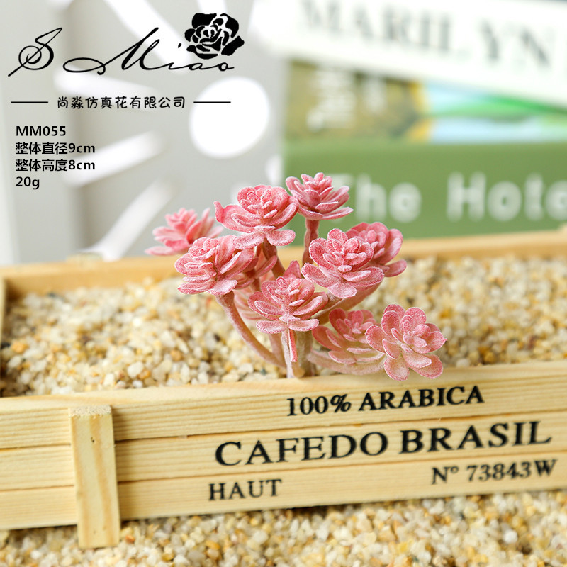 Picture of 006 Flocked Red Series Succulents Creative DIY Supplies Accessories Factory Direct Supply Wholesale Artificial Green