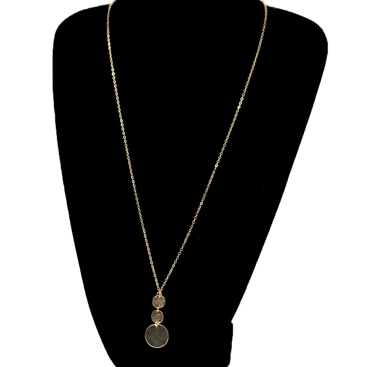 Picture of European and American Cross-Border Jewelry Large and Small Round Sequin Necklace Women's Personalized Creative Accessories Pendant Clavicle Chain
