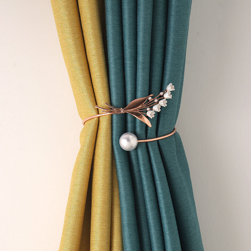 Picture of Adjustable Metal Curtain Strap Orchid Pearl Curtain Buckle Home Decorative Curtain Clip Factory Wholesale
