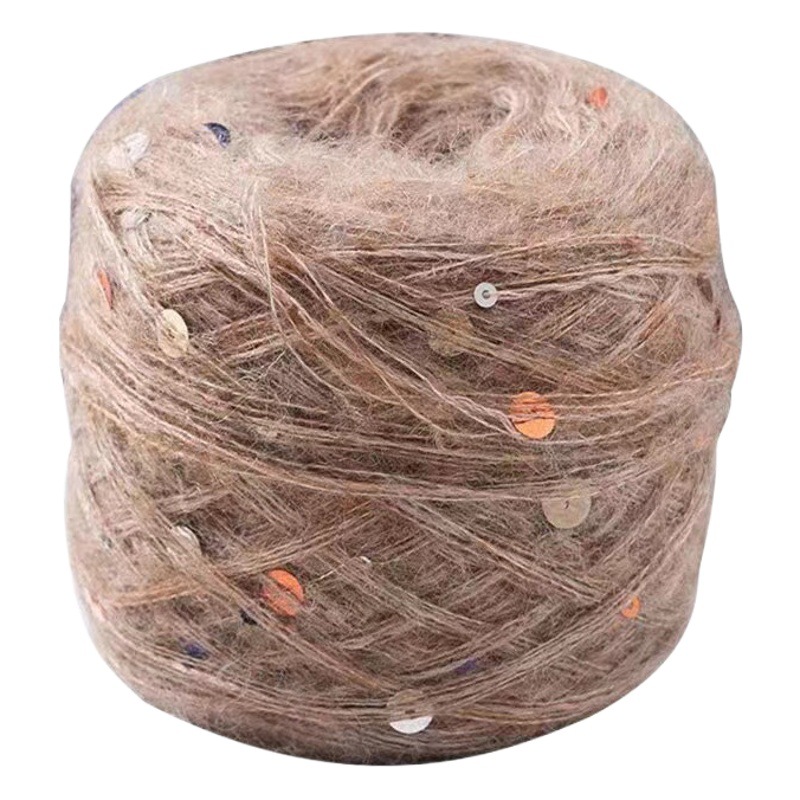 Sichuan cai new fancy beads mohair sequined blended yarn DIY handmade knitted sweater hat line