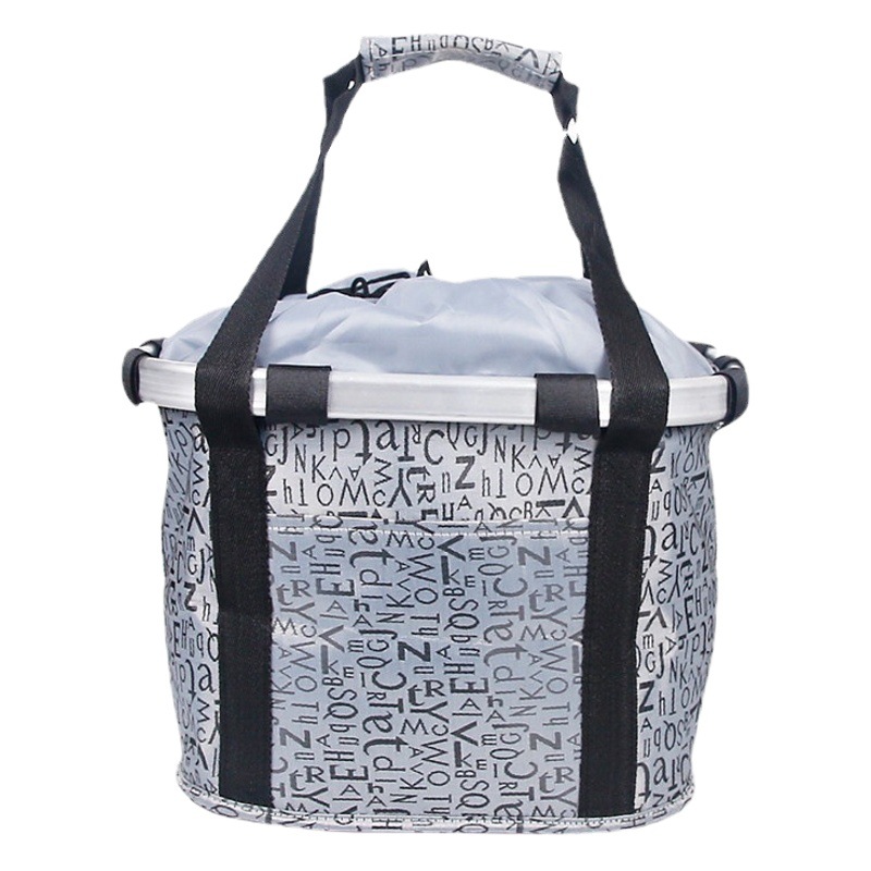 Folding car basket bicycle basket aluminum alloy front bag mountain bike accessories folding car bag bearing 5KG