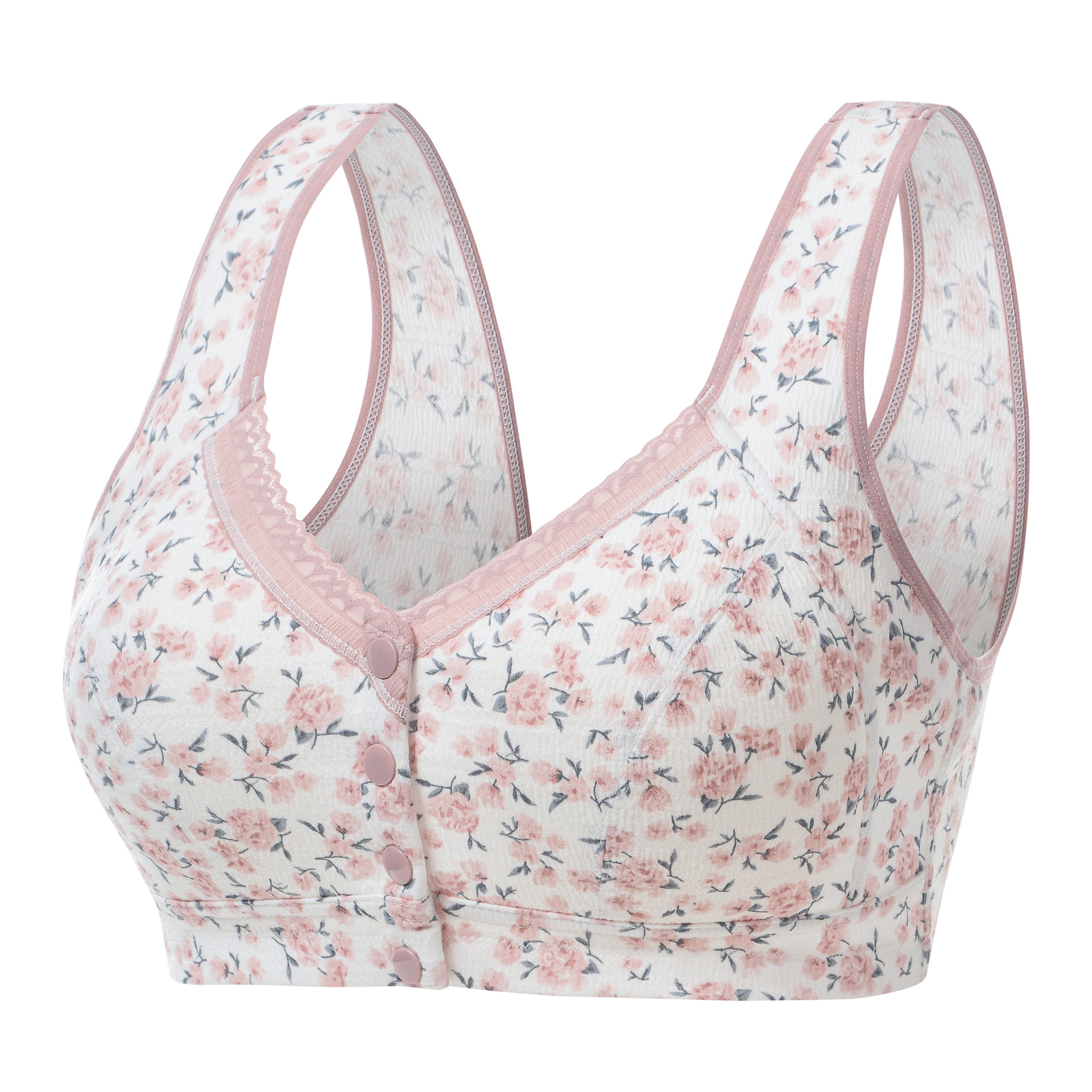 Picture of New Middle-Aged and Elderly Bra Front Button Vest Style Mother's Bra Large Size Comfortable Mother-In-Law Intimates Gift Cotton Sleep