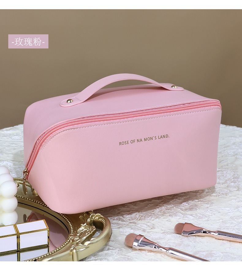 Picture of Cross-border Hot PU Leather Cosmetic Bag Multifunctional Checkerboard Pillow Bag Large Capacity Waterproof Travel Portable Toiletry Bag