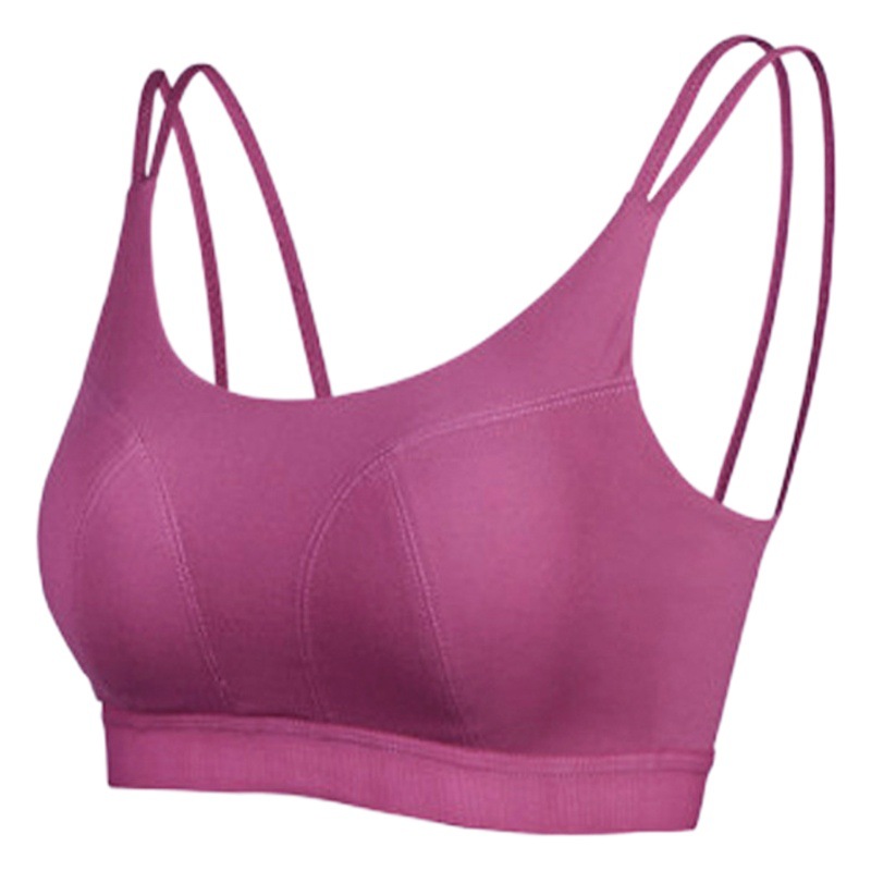 Fixed Chest Pad Thin Shoulder Strap Sports Underwear Women's Shockproof Running Gather Vest Sexy Yoga Fitness Bra