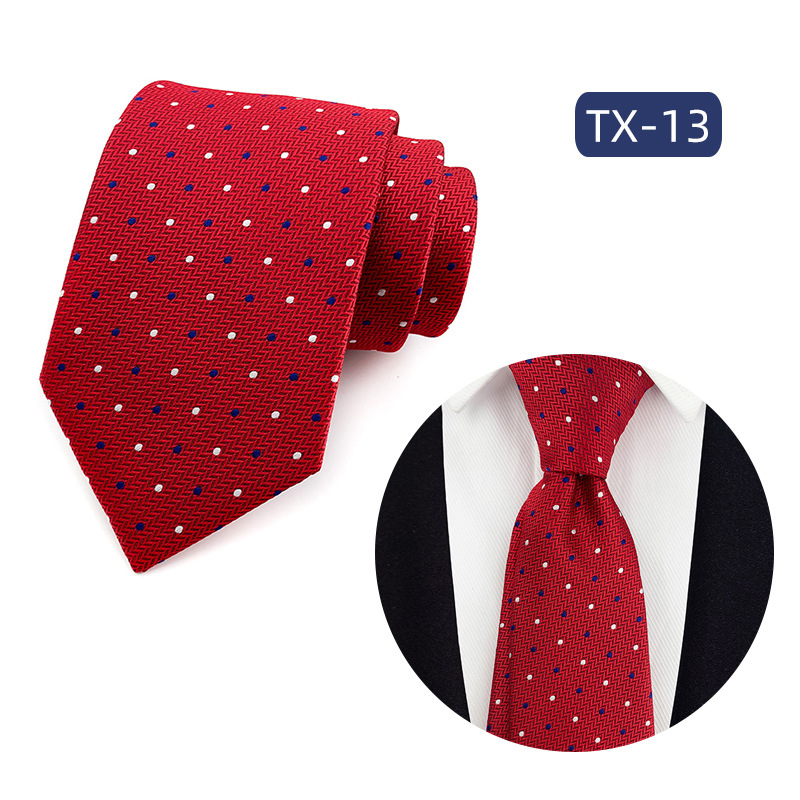 Picture of in stock wholesale men's tie jacquard yarn-dyed fabric small floral pattern business casual wedding groom tie