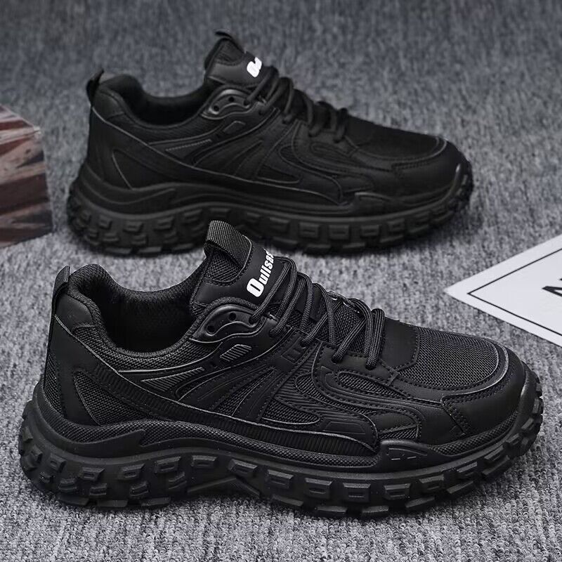 Dad's Shoes 2025 Spring Mesh Breathable Wear-Resistant Casual Shoes Non-Slip Tire Sole Sports Running Shoes Cross-Border Men's Shoes